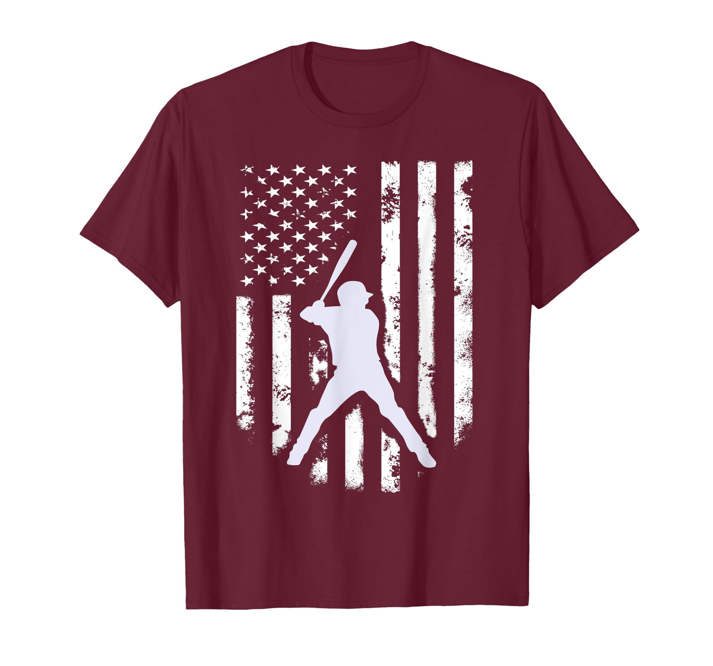 Distressed American Flag Baseball T-Shirt Cool Jersey Gift