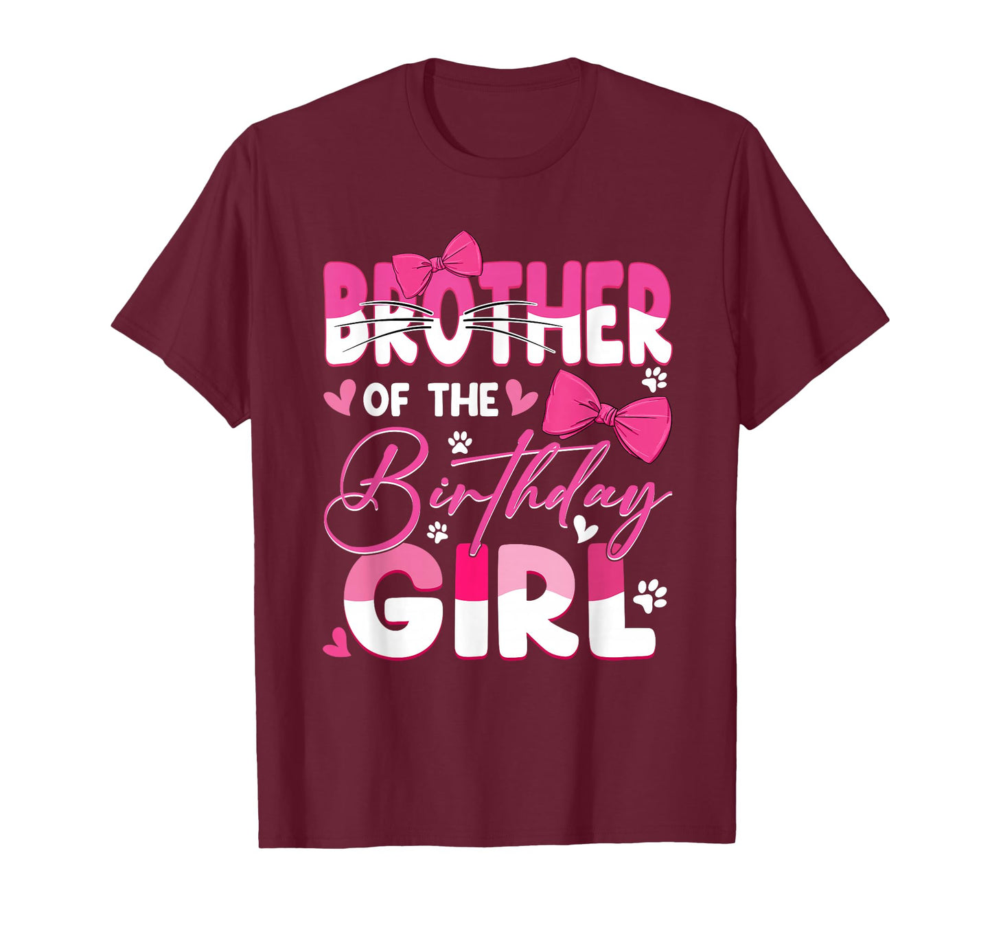 Brother of The Birthday Girl Cat Kitty Family Matching T-Shirt