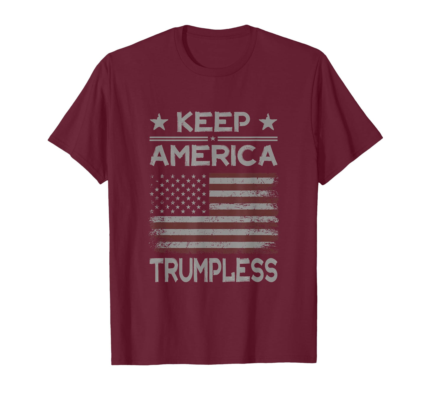 Keep America Trumpless - Anti Trump Distressed American Flag T-Shirt