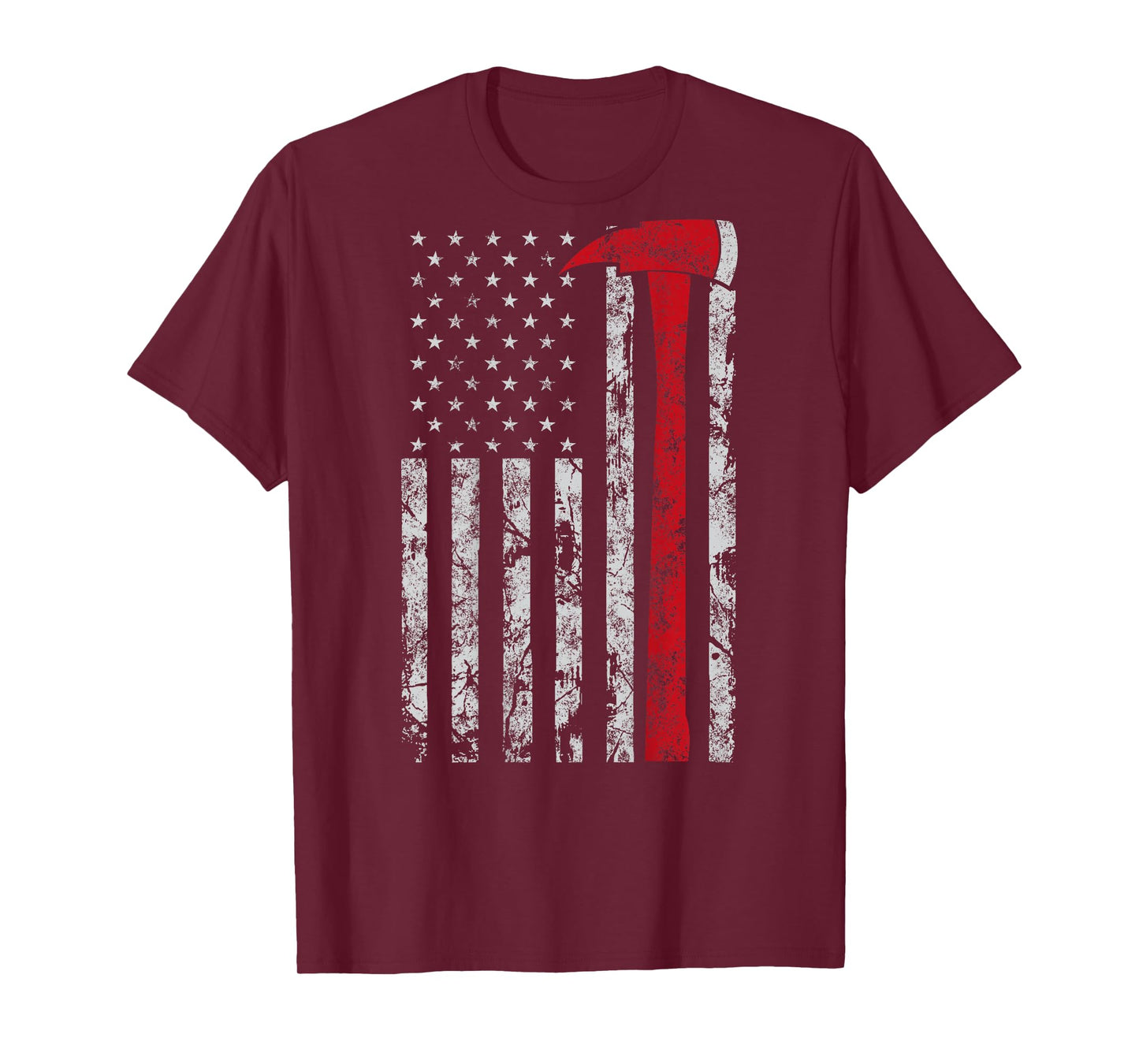 Thin red line Axe American Flag Patriot Firefighter Gift T-Shirt