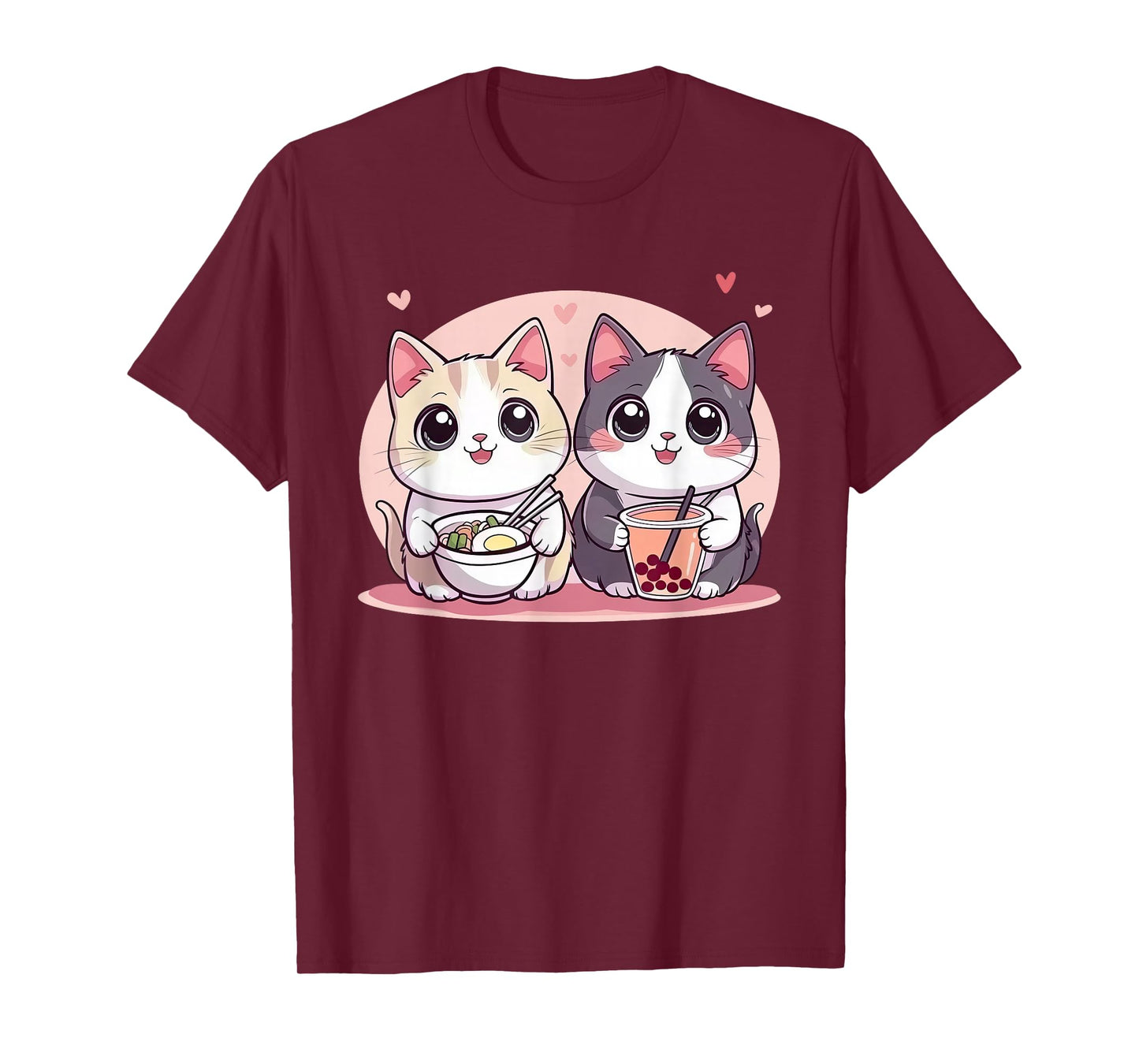 Cool Tees Funny Boba Ramen Cats Kawaii Anime Japan Cute Neko Cat T-Shirt