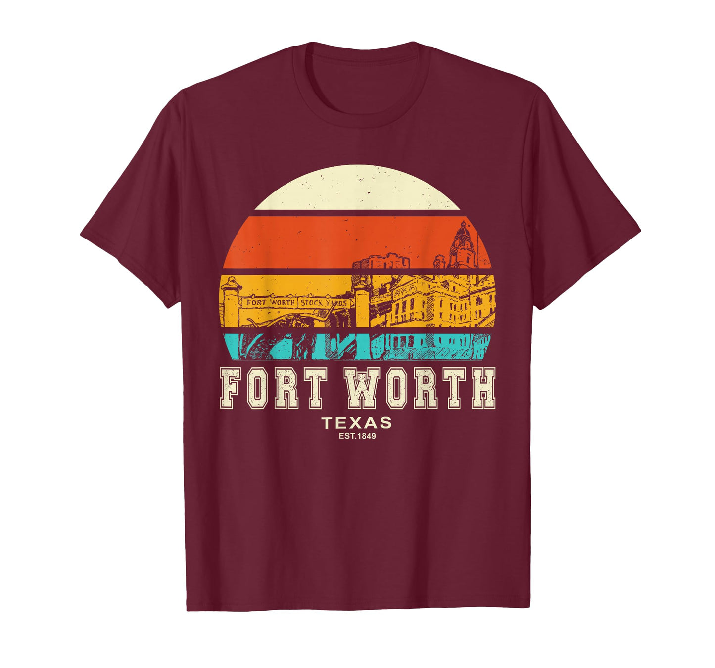 Fort Worth Stockyards Vintage T-Shirt, Small, Black