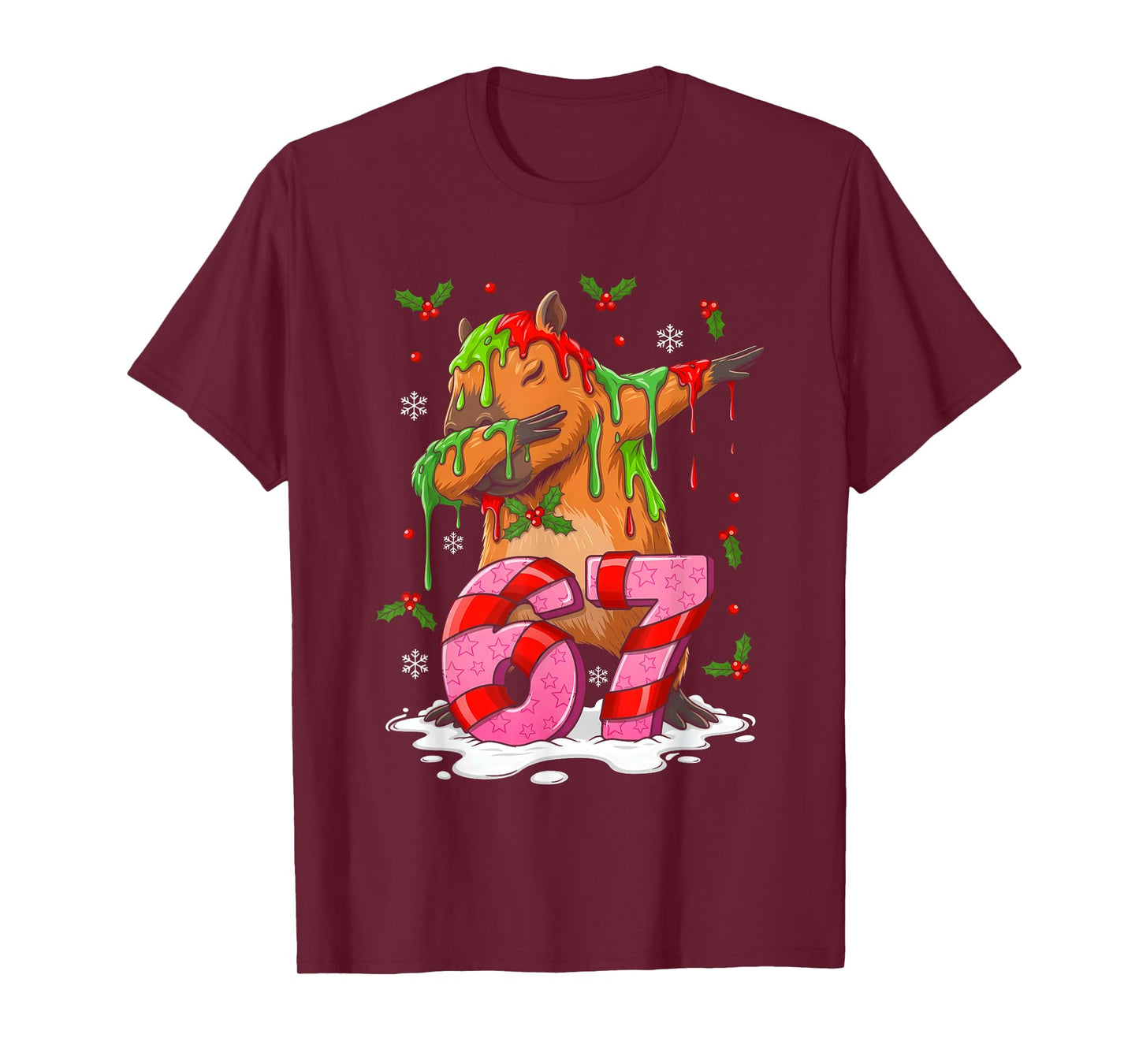 67 Christmas Funny 67 Brainrot Youth Kids Capybara 67 T-Shirt