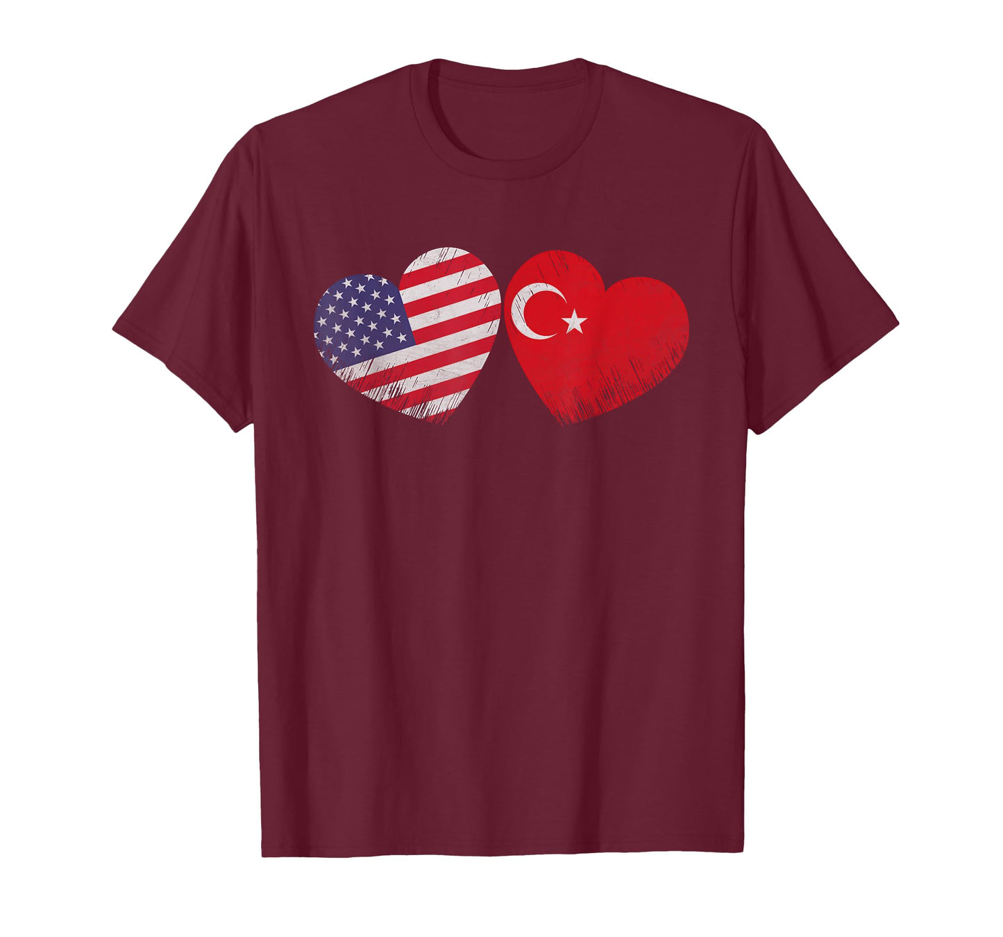 Heart Turkish American Flag Patriotic Family Heritage T-Shirt