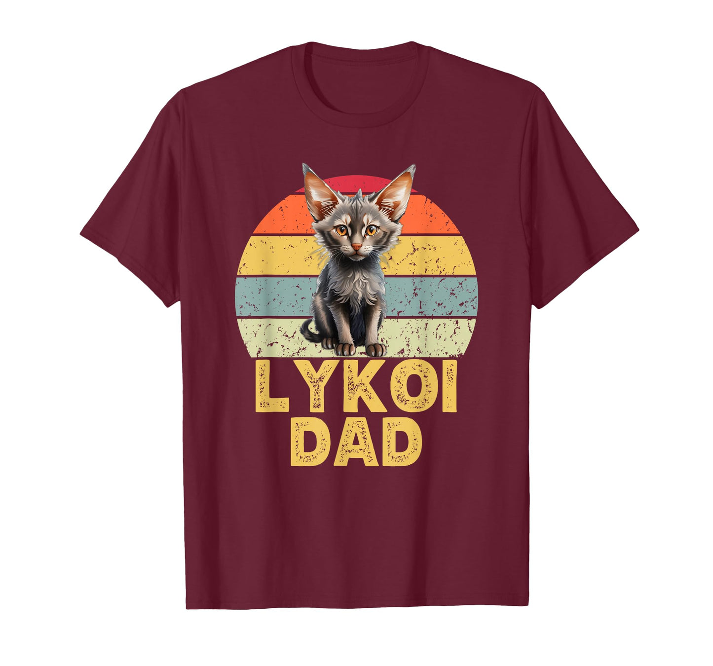 Lykoi Cat Dad Retro Vintage Funny Cats My Cardio Cat Lovers T-Shirt