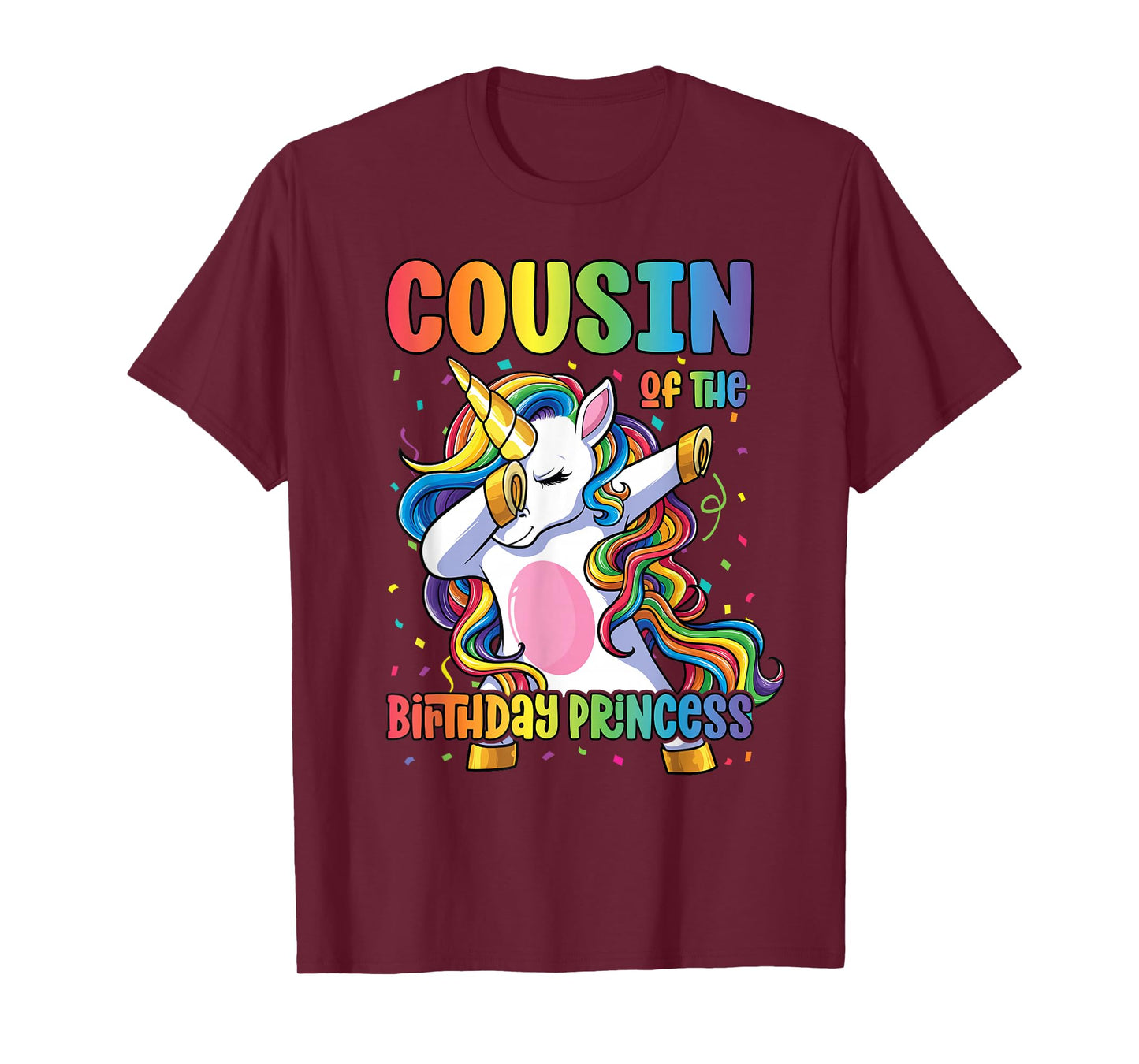 Cousin of the Birthday Princess Girl Dabbing Unicorn Cousin T-Shirt