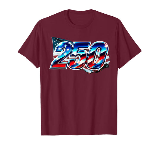 American Flag Patriotic 250th Anniversary United States T-Shirt
