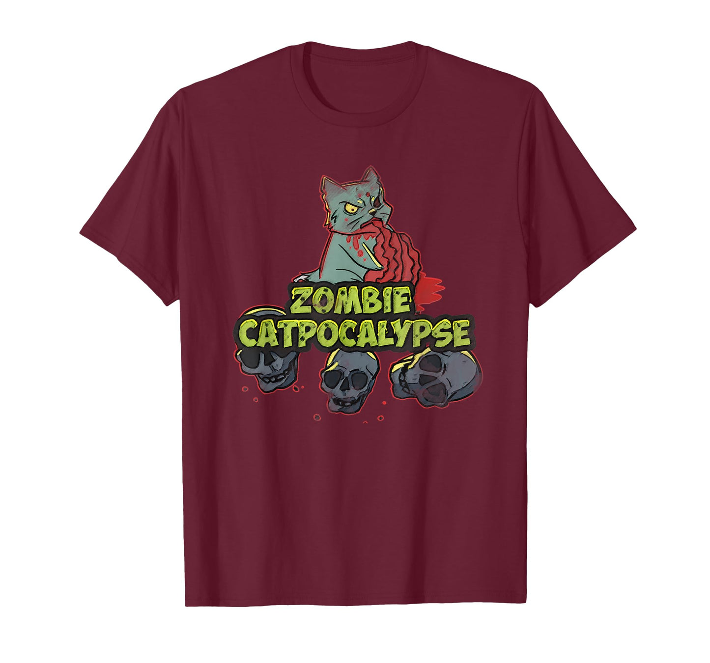 Halloween Zombie Cat Apocalypse Funny Kitty Lover Party T-Shirt for Men Women