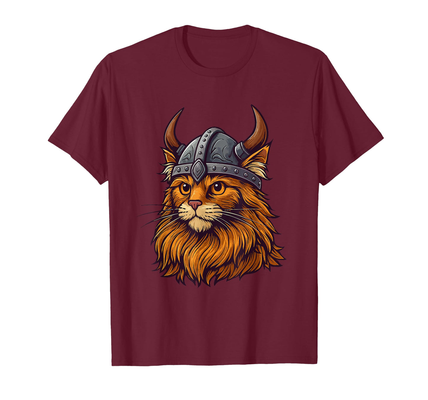 Funny Viking Cat in Helmet Cute Cat Lover T-Shirt