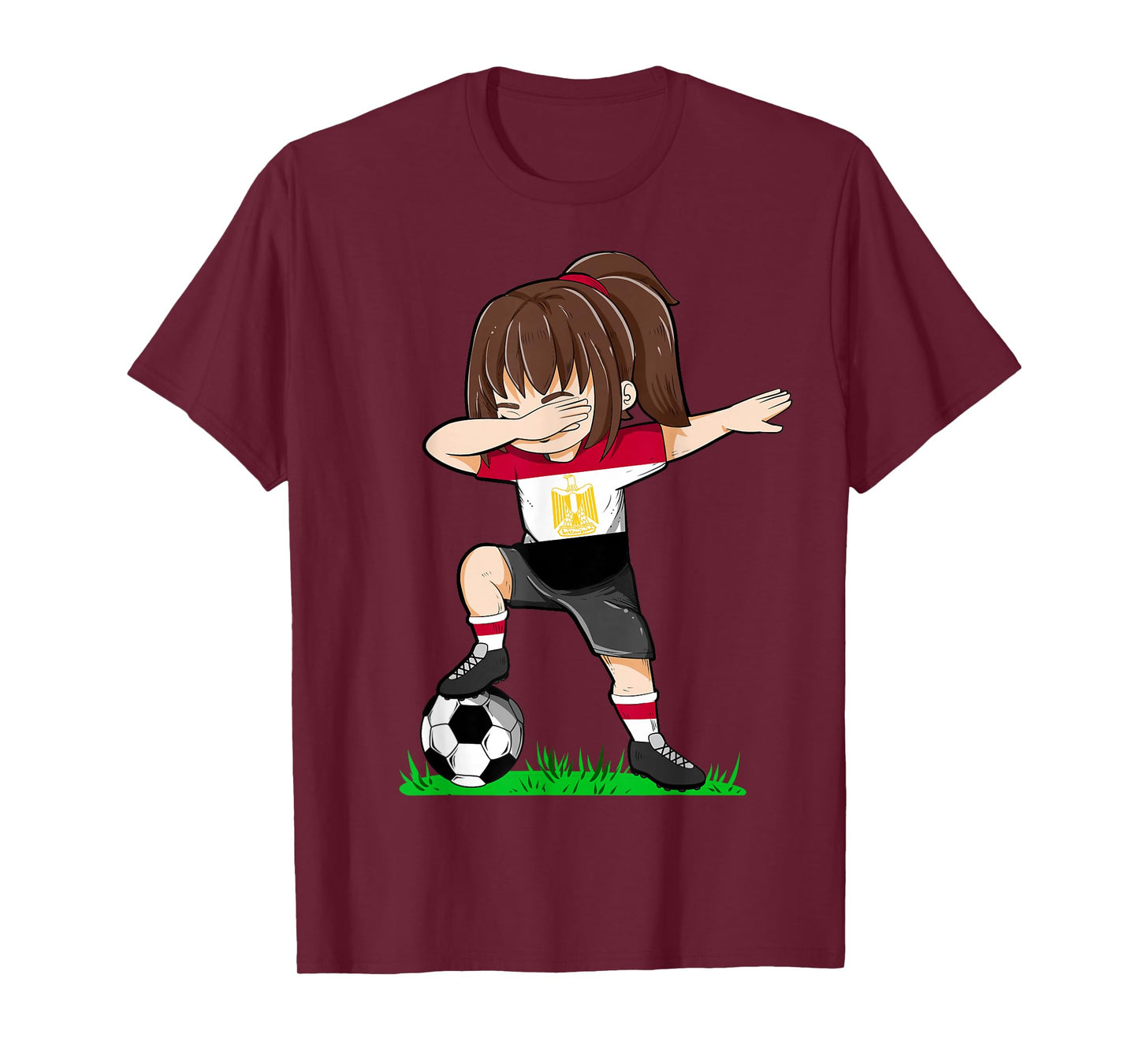 Soccer Egypt Jersey Shirt Egyptian Flag Football Girls Dab T-Shirt