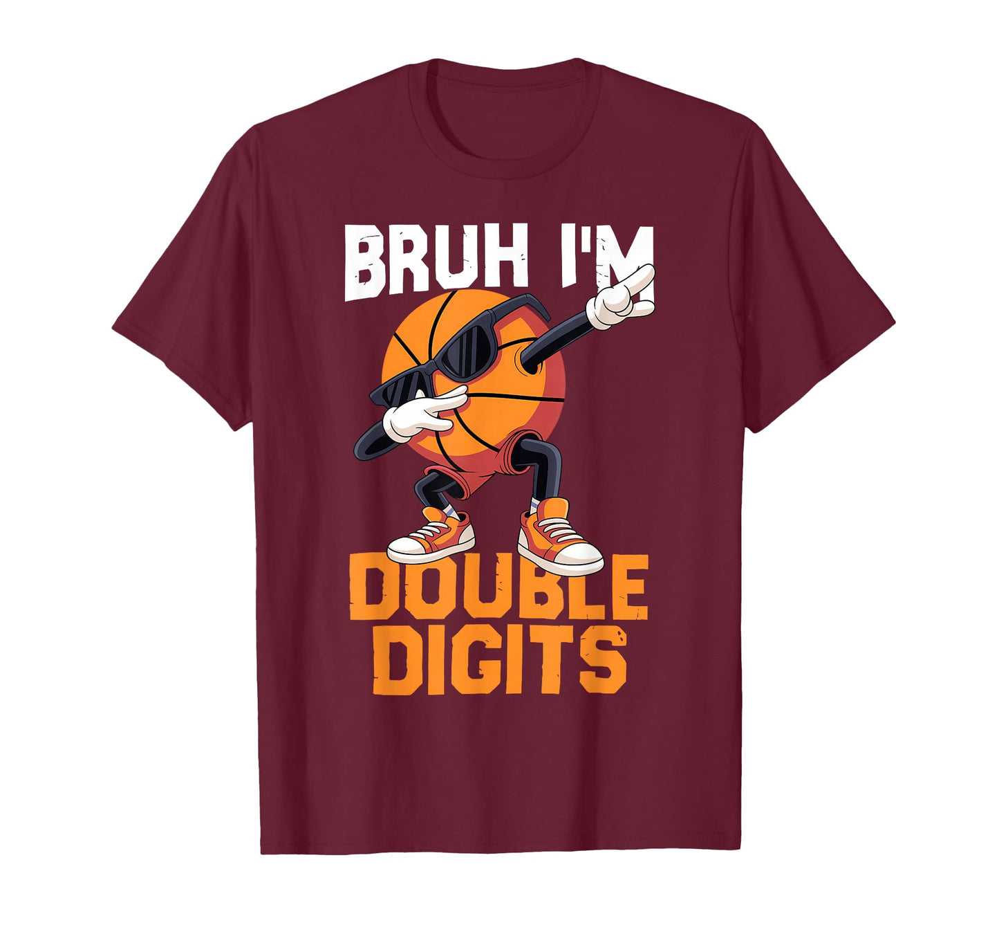Bruh I'm Double Digits Dabbing Basketball 10th Birthday Boys T-Shirt