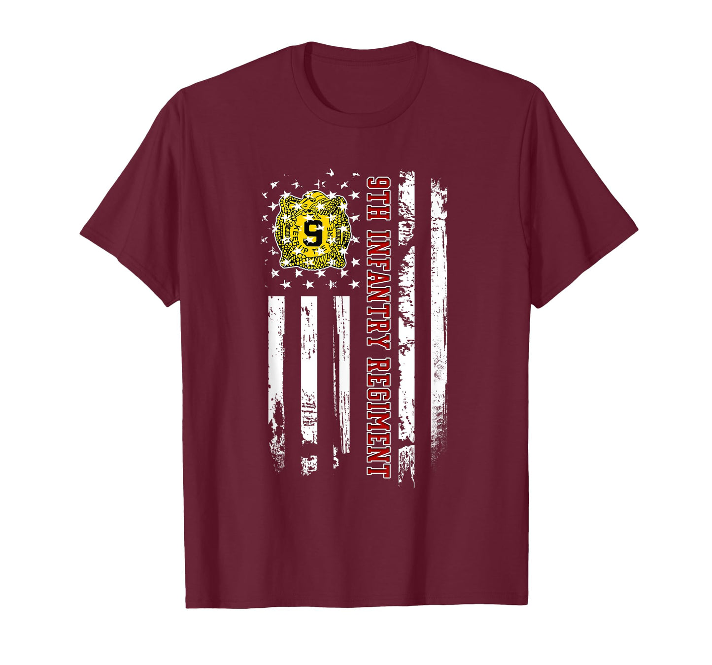 9th Infantry Regiment Veteran USA Flag Veterans Day Xmas T-Shirt