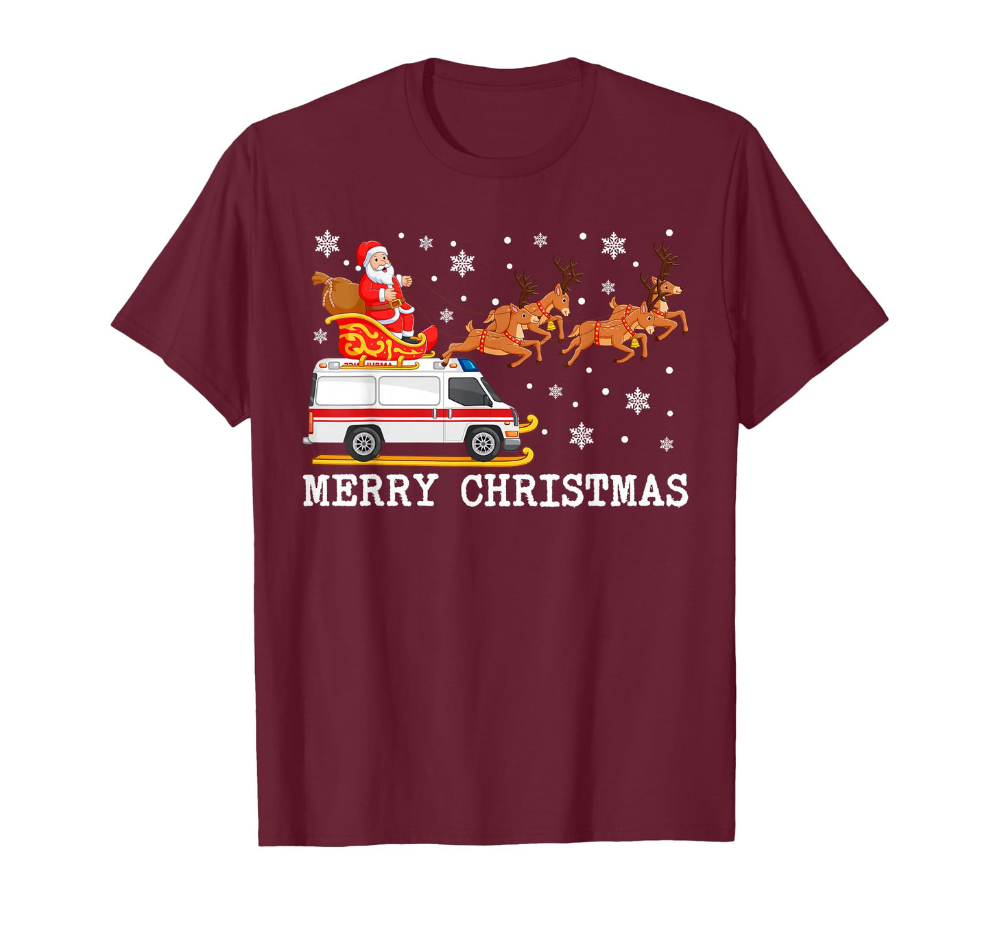 Ambulance Santa Claus Sleigh Christmas For EMS Pajama T-Shirt