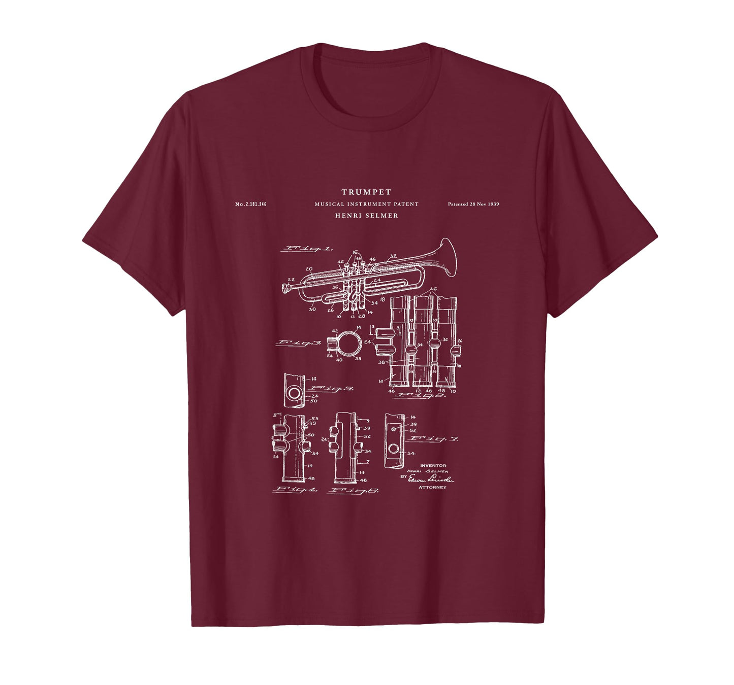 Trumpet Patent - Music T-Shirt