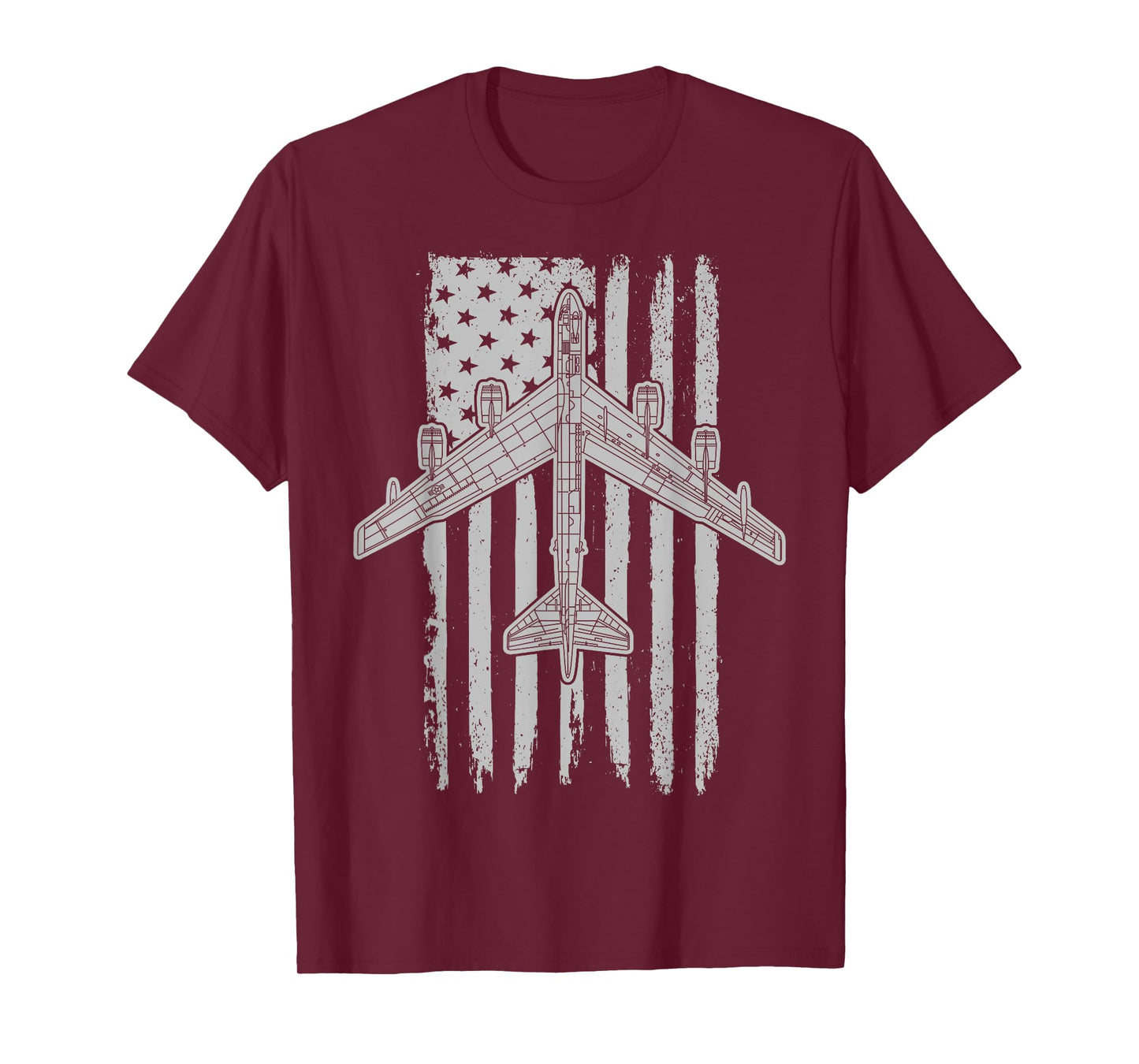 B-52 Stratofortress Bomber Airplane American Flag B52 T-Shirt