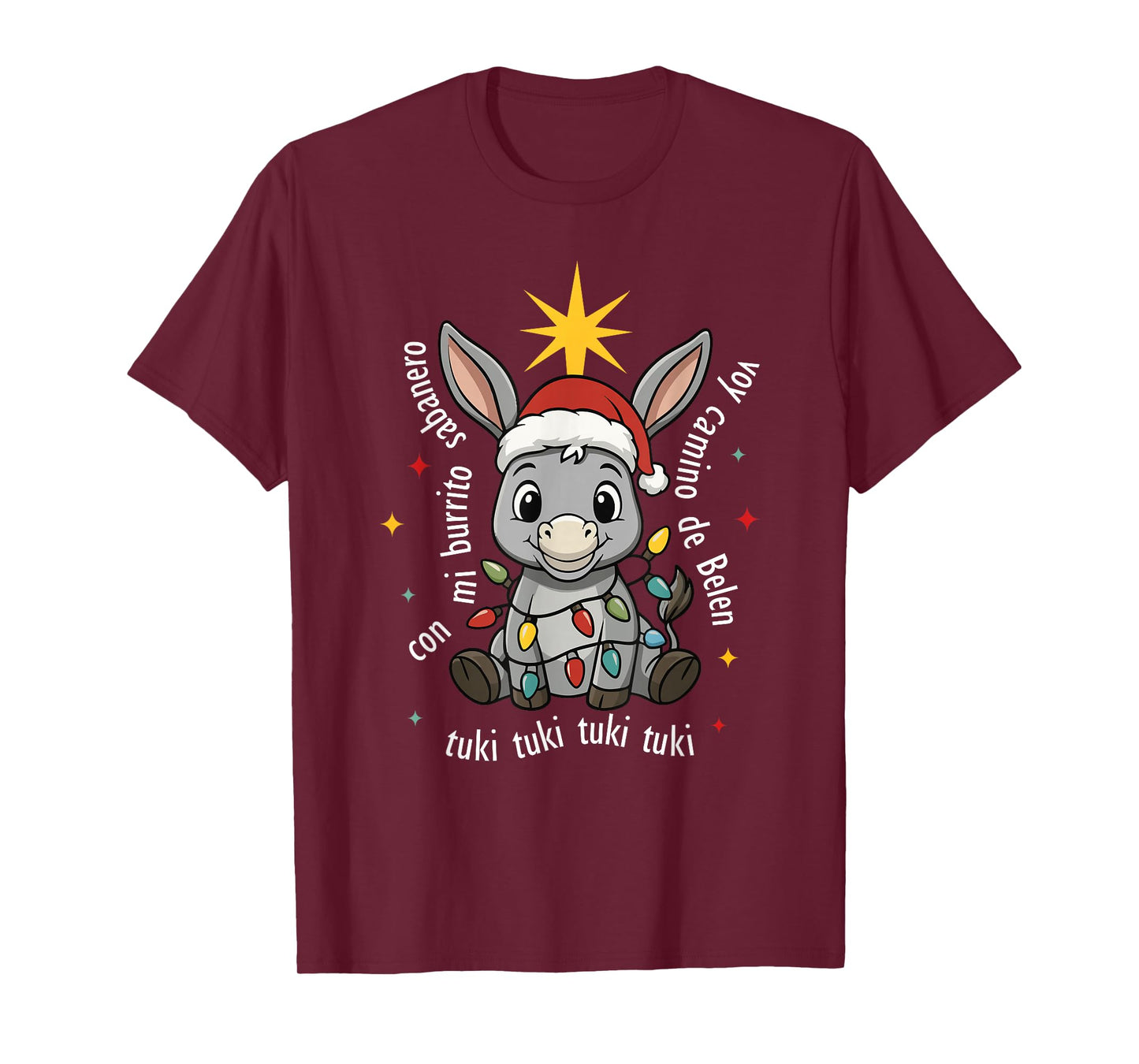 Con Mi Burrito Sabanero Mexican Tuki Tuki Donkey Latino Xmas T-Shirt