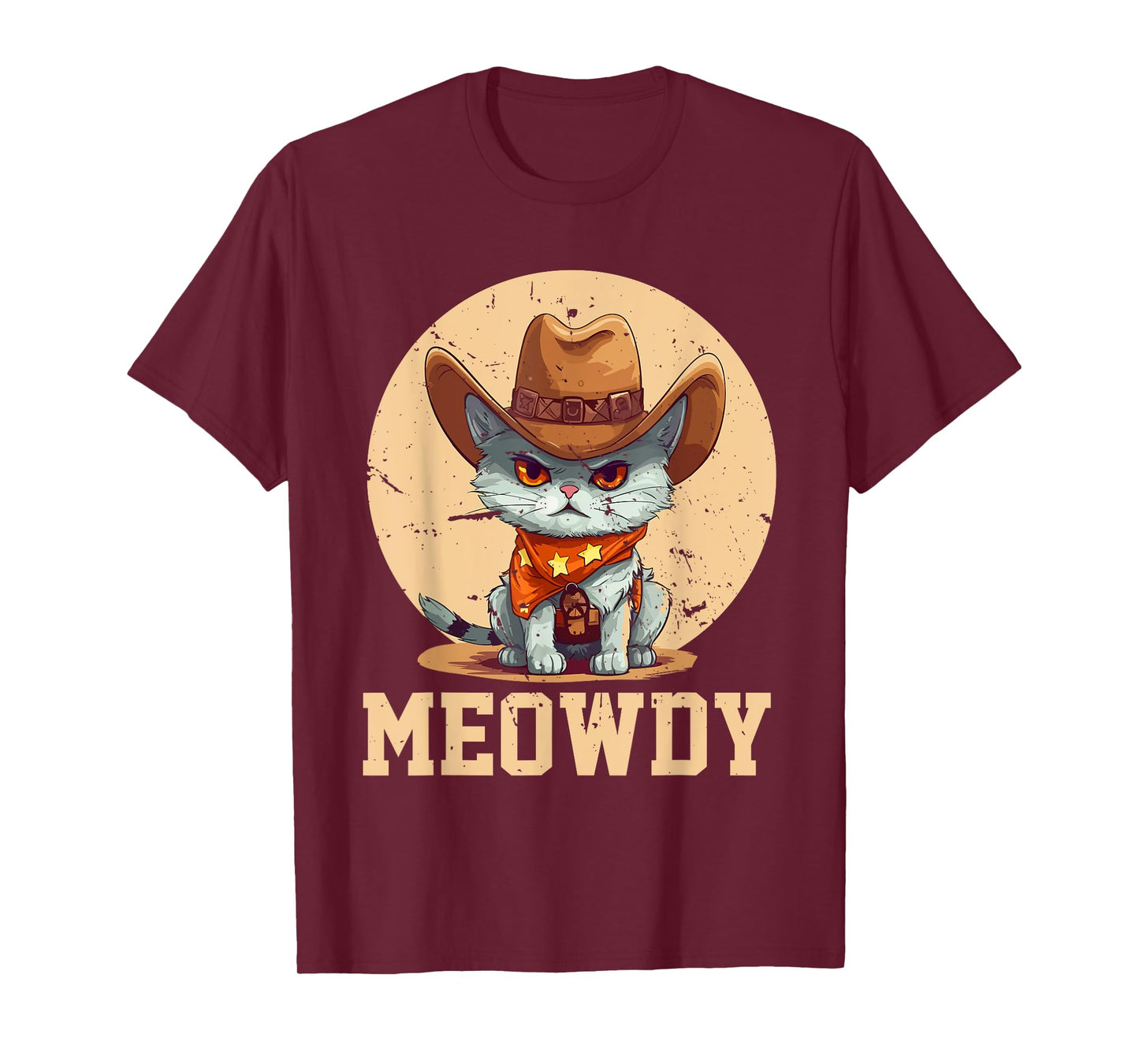 Meowdy! Funny Country Music Cat Cowboy Hat Men Women T-Shirt