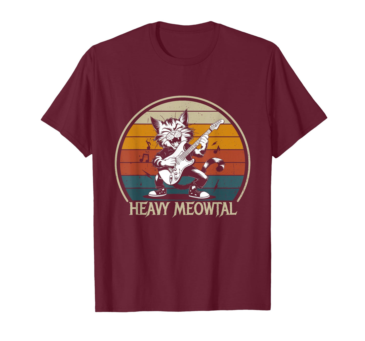 Funny Cat Guitar Shirt - Jamming Rock Cat Playing Guitar T-Shirt