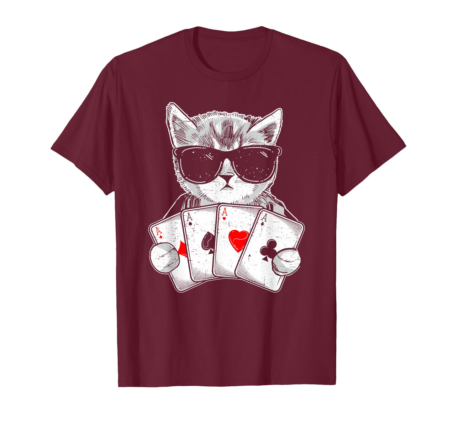 Cat Play Poker Gambling Casino Dealer Poker Player Gambler T-Shirt