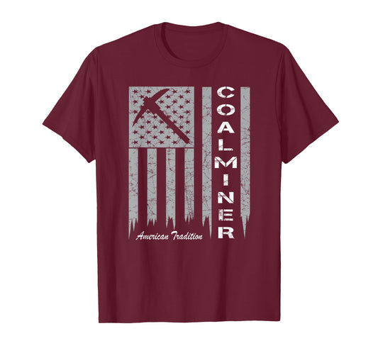 Coal Miner Shirt with American Flag for Proud Coal Miners T-Shirt