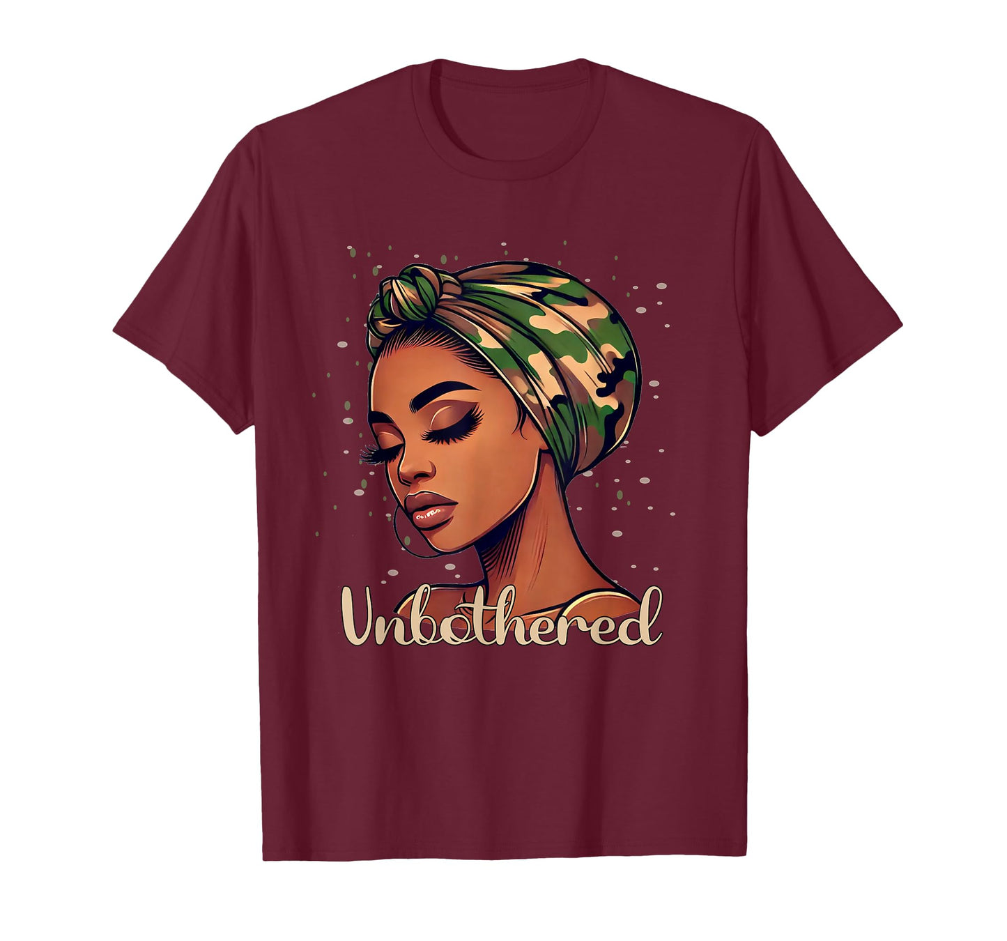 Unbothered Camo Scarf Black Woman Camouflage T-Shirt