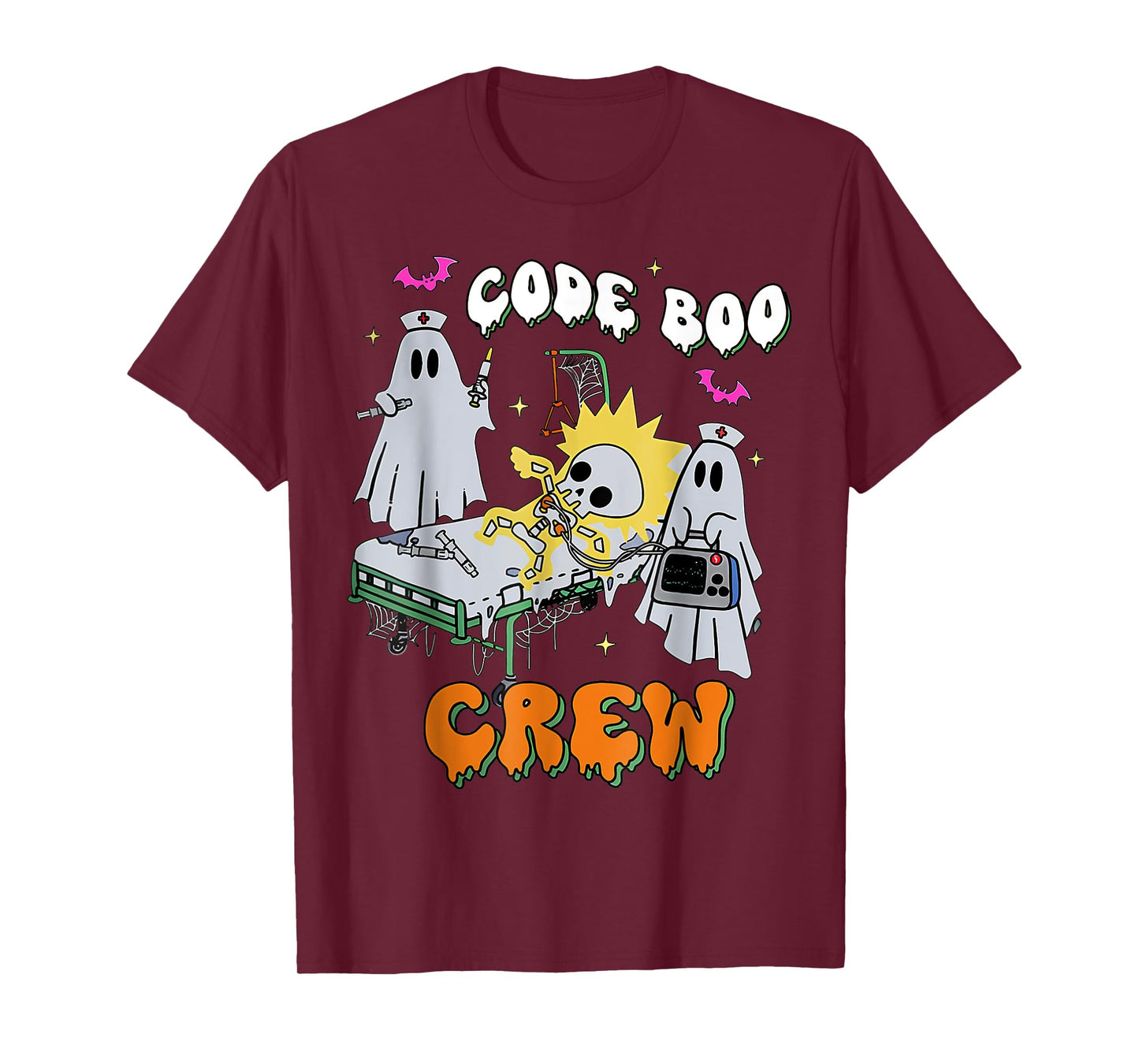 Code Boo Crew Funny Ghost Nurse Halloween Costume Nursing T-Shirt