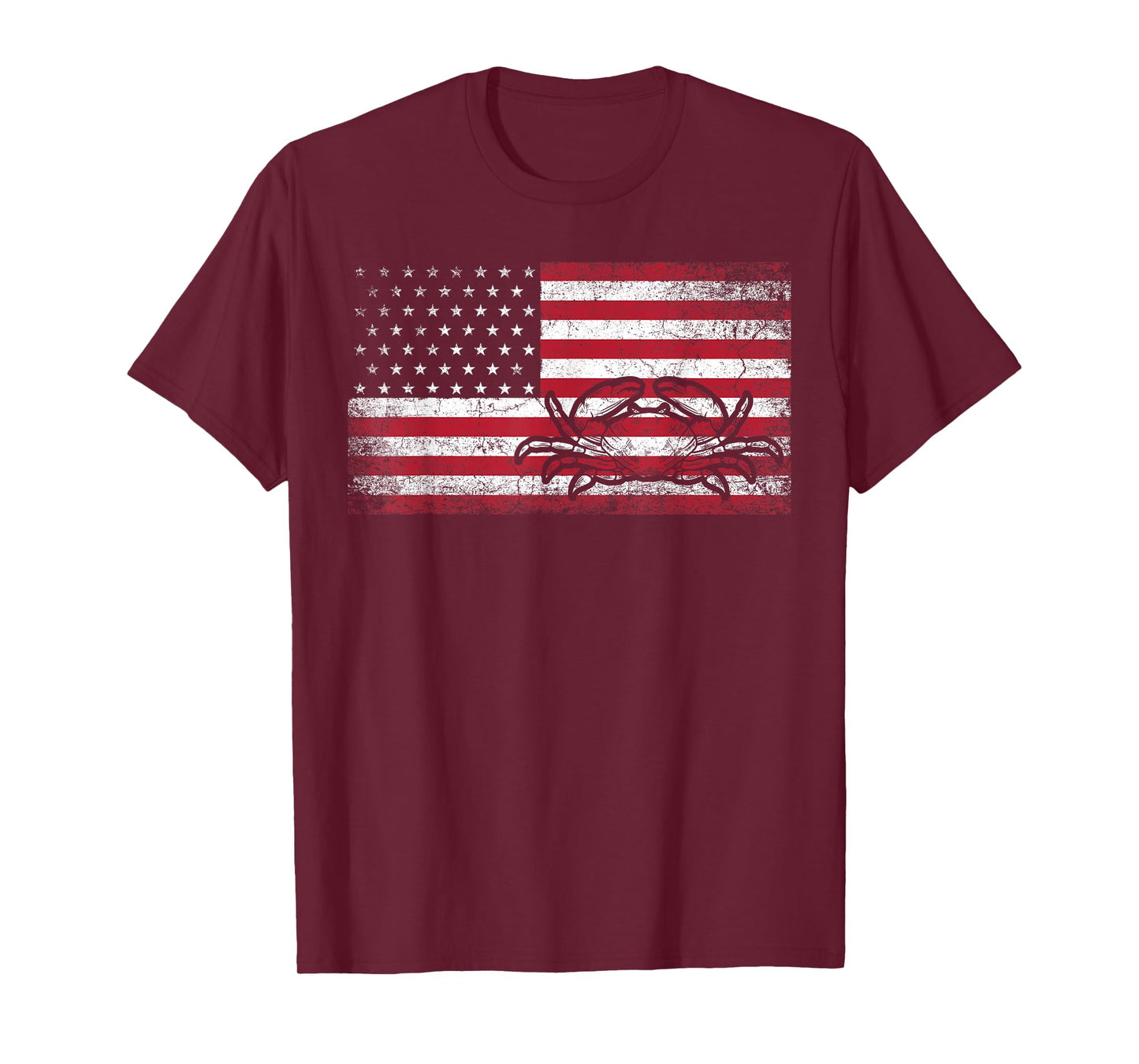 Crab Fisherman American Flag 4th of July T Shirt Crabbing T-Shirt