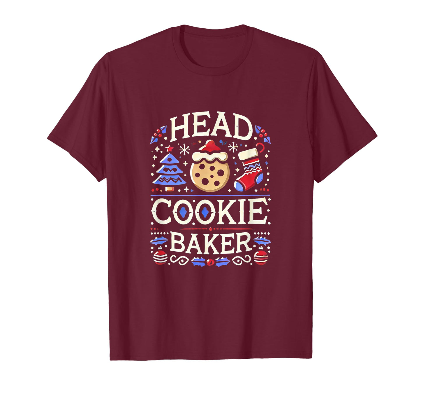 Christmas Head Cookie Baker Xmas Cookie Baking T-Shirt