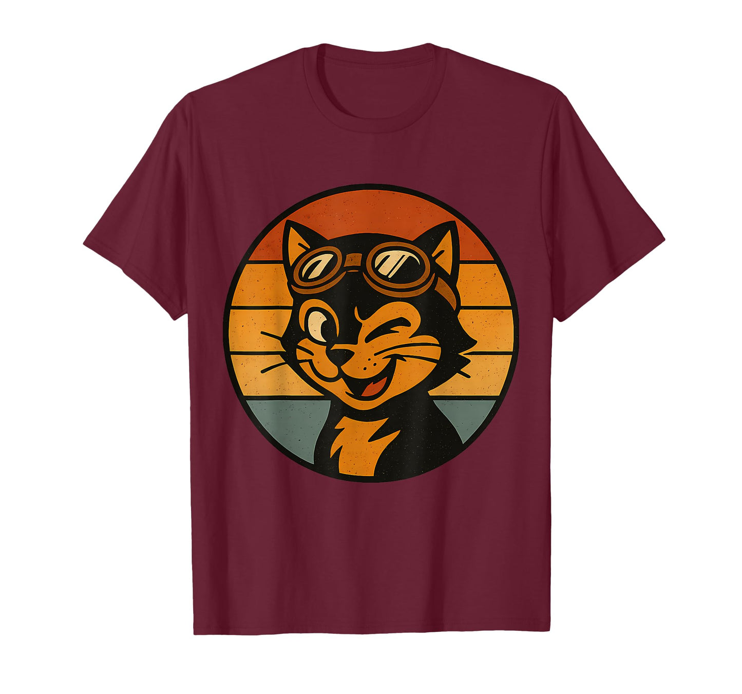 Aviator Cat Vintage Cool Funny Meme T-Shirt for Men Women Kids