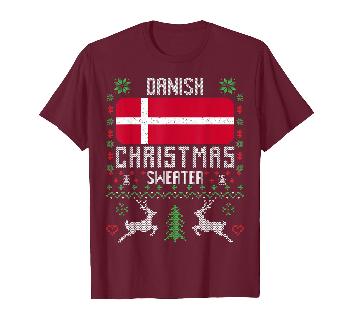 Denmark Flag Danish Christmas Sweater T-Shirt