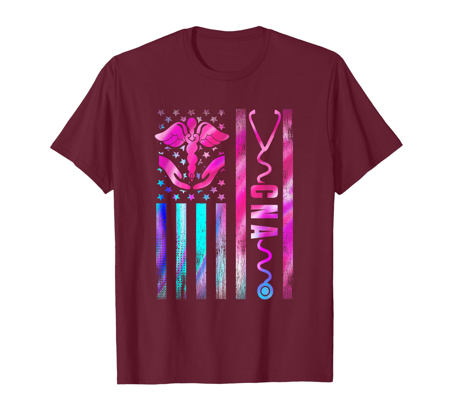CNA Job Certified Nursing Assistant USA Flag T-Shirt