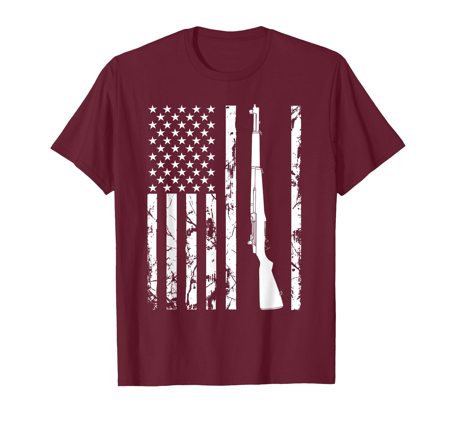 M1 Garand Rifle USA American Flag T-Shirt