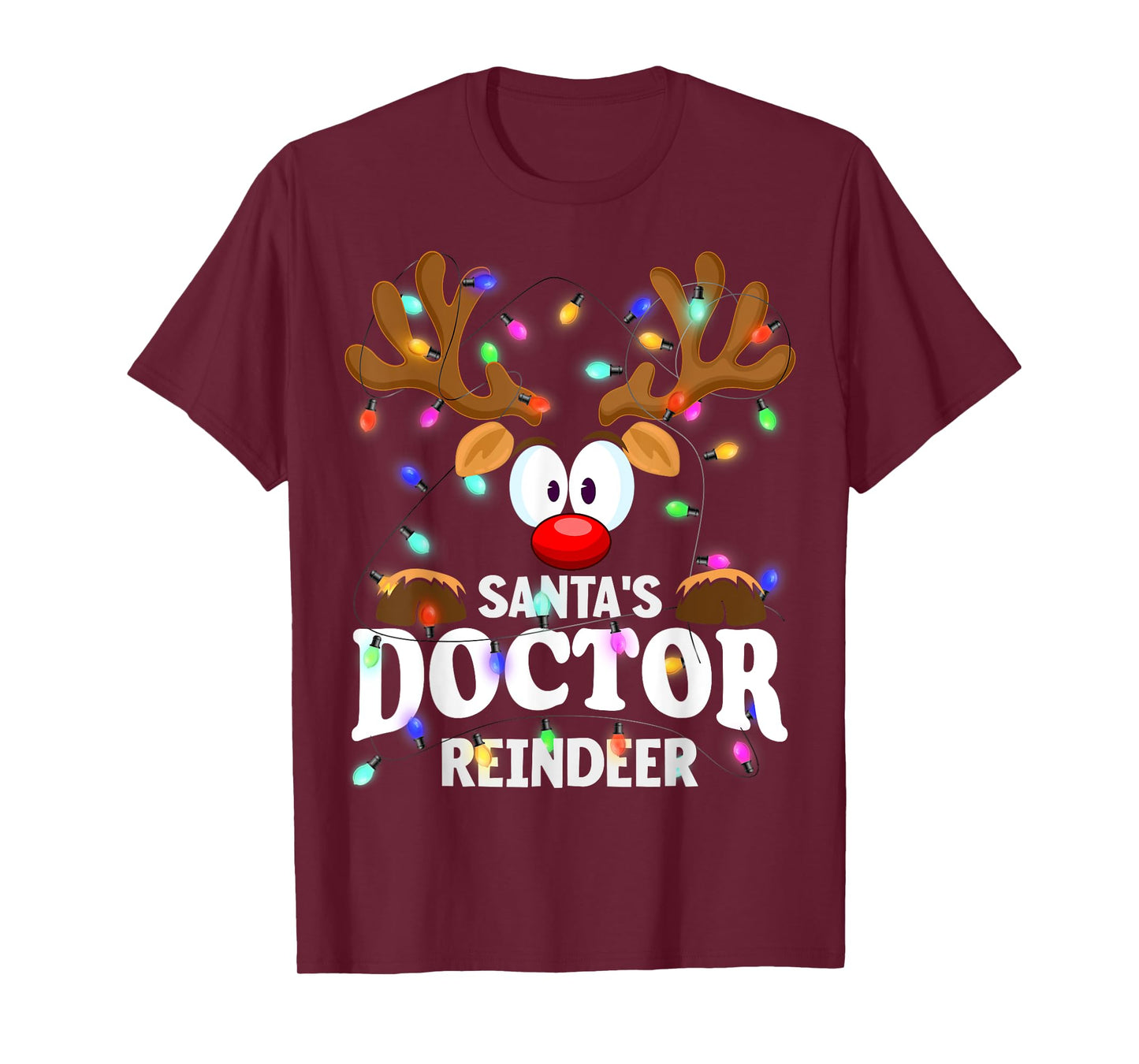 Christmas Men Women Santa's Doctor Reindeer T-Shirt