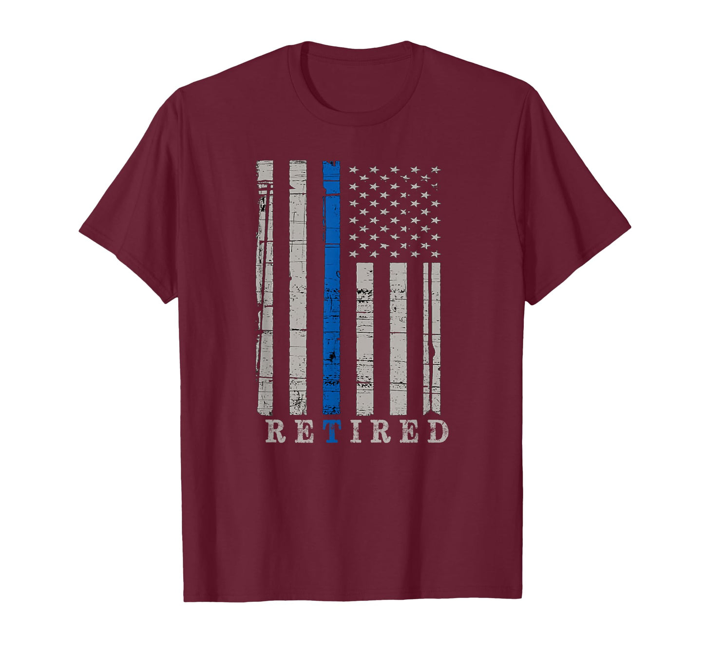 Retired Police Officer Thin Blue Line Flag Retirement T-Shirt