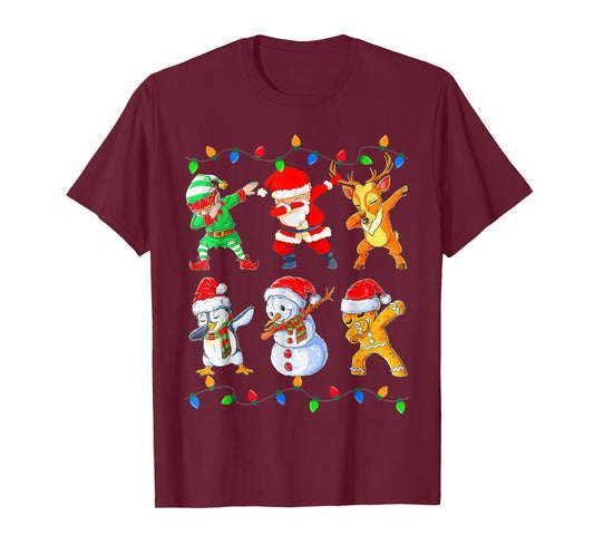 Dabbing Santa Elf Friends Christmas T-Shirt