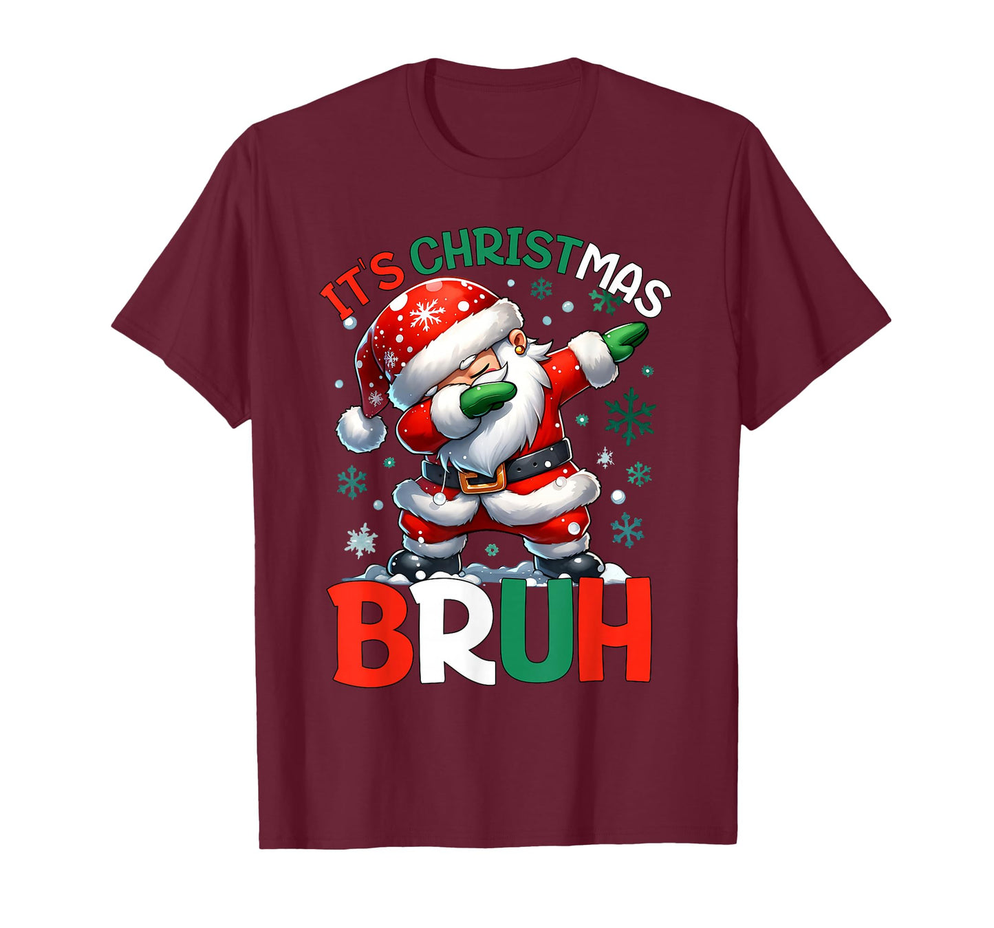 Bruh Dabbing Funny Christmas Holiday Santa Claus Xmas Boys T-Shirt