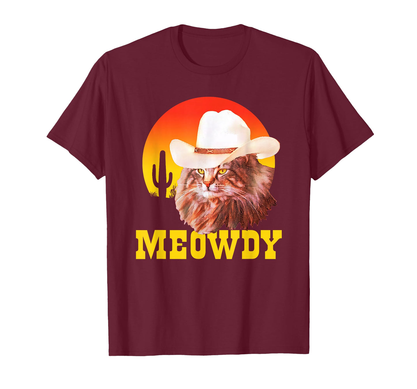Meowdy! Funny Country Music Cat Cowboy Hat Vintage T-Shirt Small