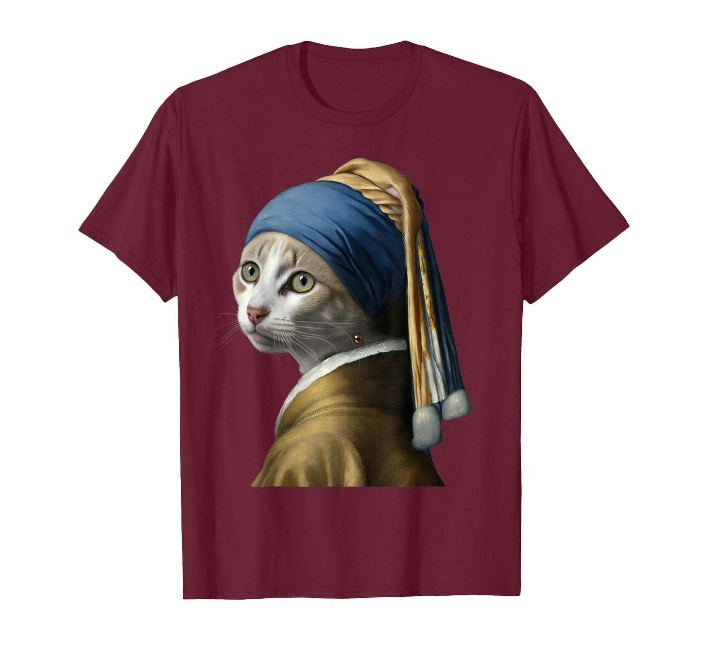 Girl with a Pearl Earring Funny Cat Lovers T-Shirt