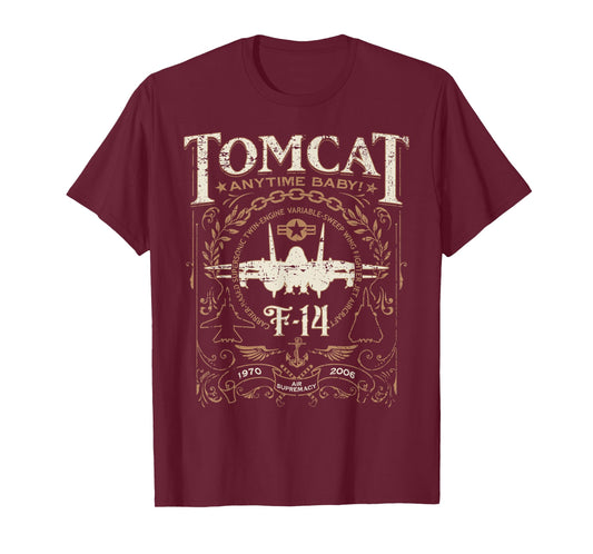 Classic F-14 Tomcat Military Fighter Jet Distressed Design T-Shirt
