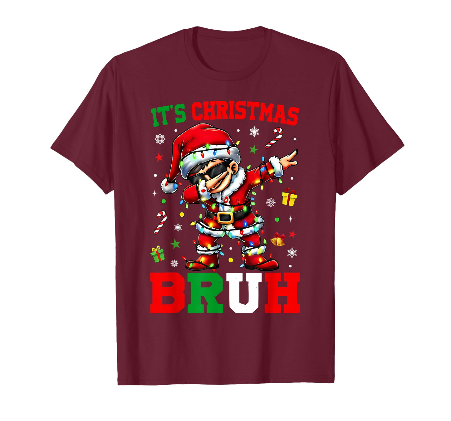 It's Christmas Bruh Dabbing Boy Kids Xmas Christmas Men T-Shirt