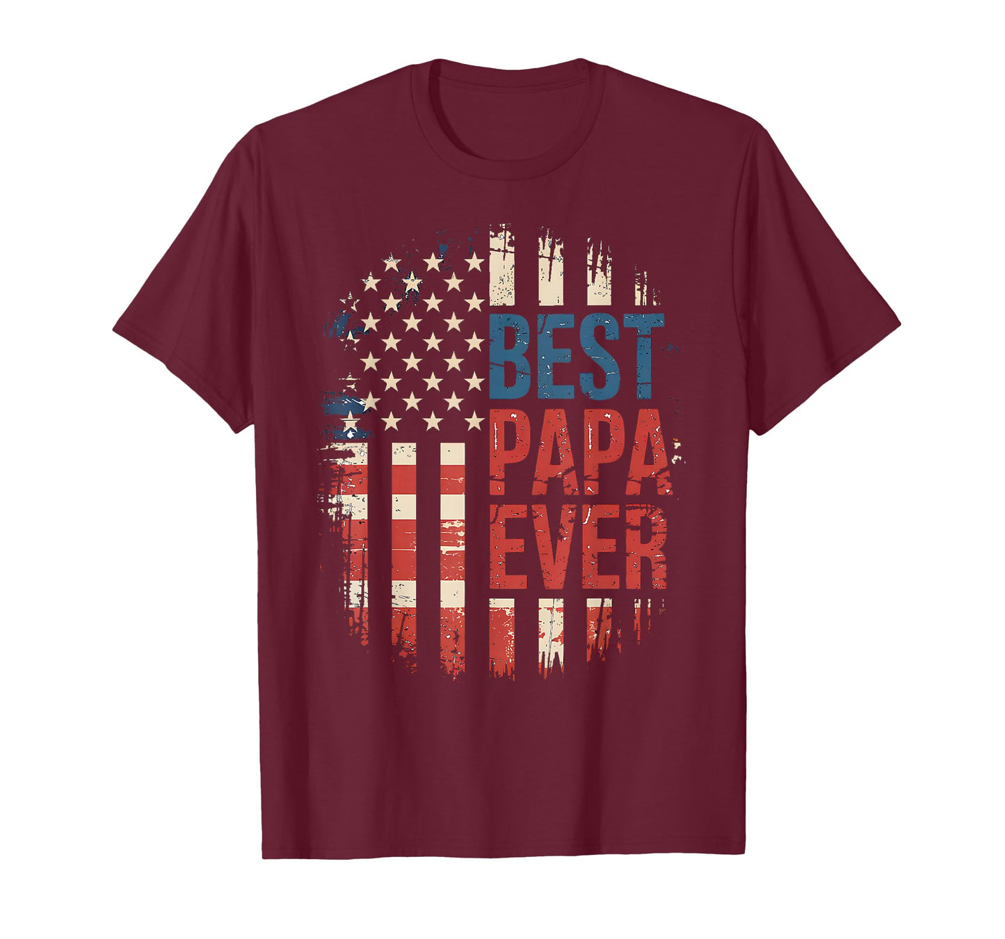 Best Papa Ever with US American Flag T-Shirt