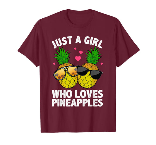 Cool Pineapple Art For Women Girls Hawaiian Aloha Pineapples T-Shirt