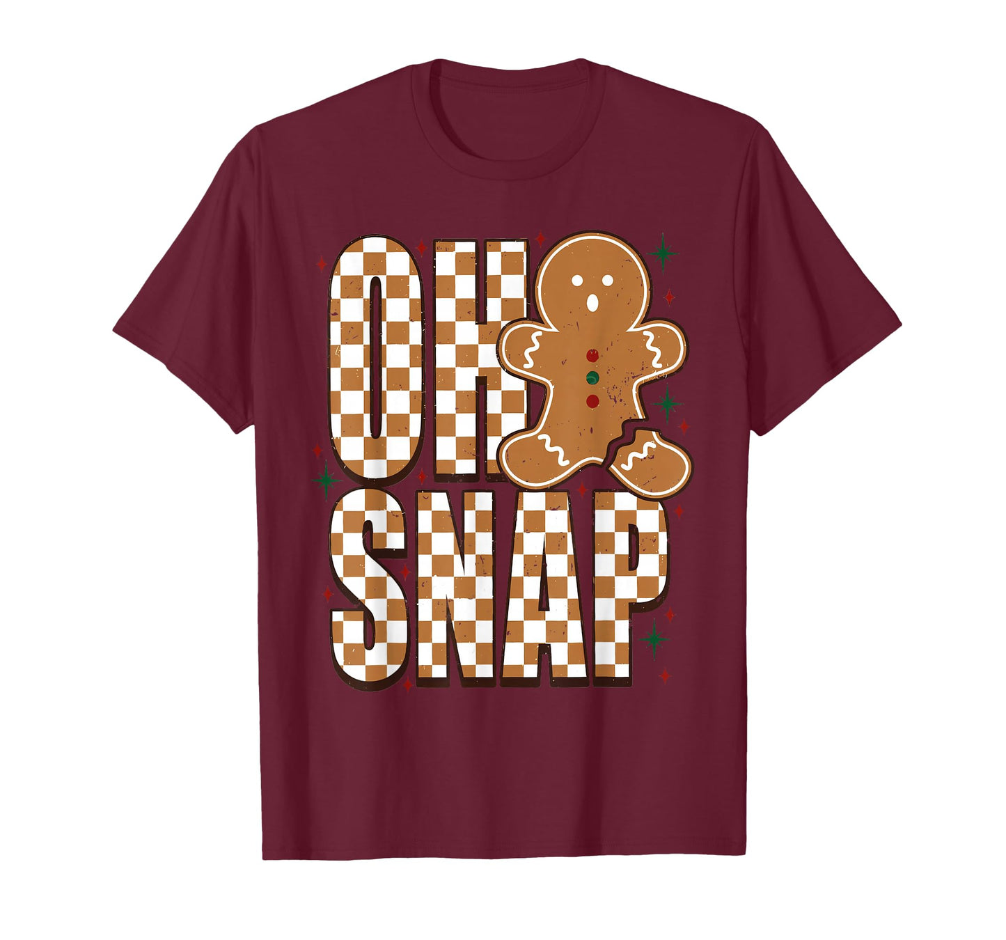 Oh Snap Gingerbread Man Funny Christmas Retro Women Men Kids T-Shirt