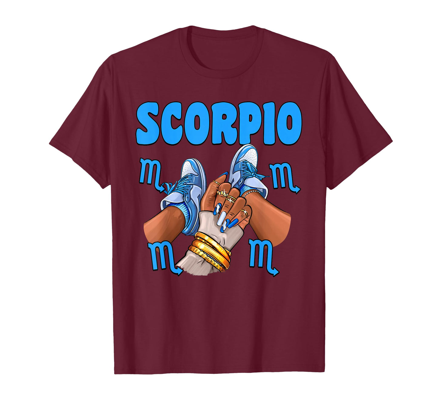 Scorpio Girl Sneakers Astrology Zodiac Bday Black Women T-Shirt