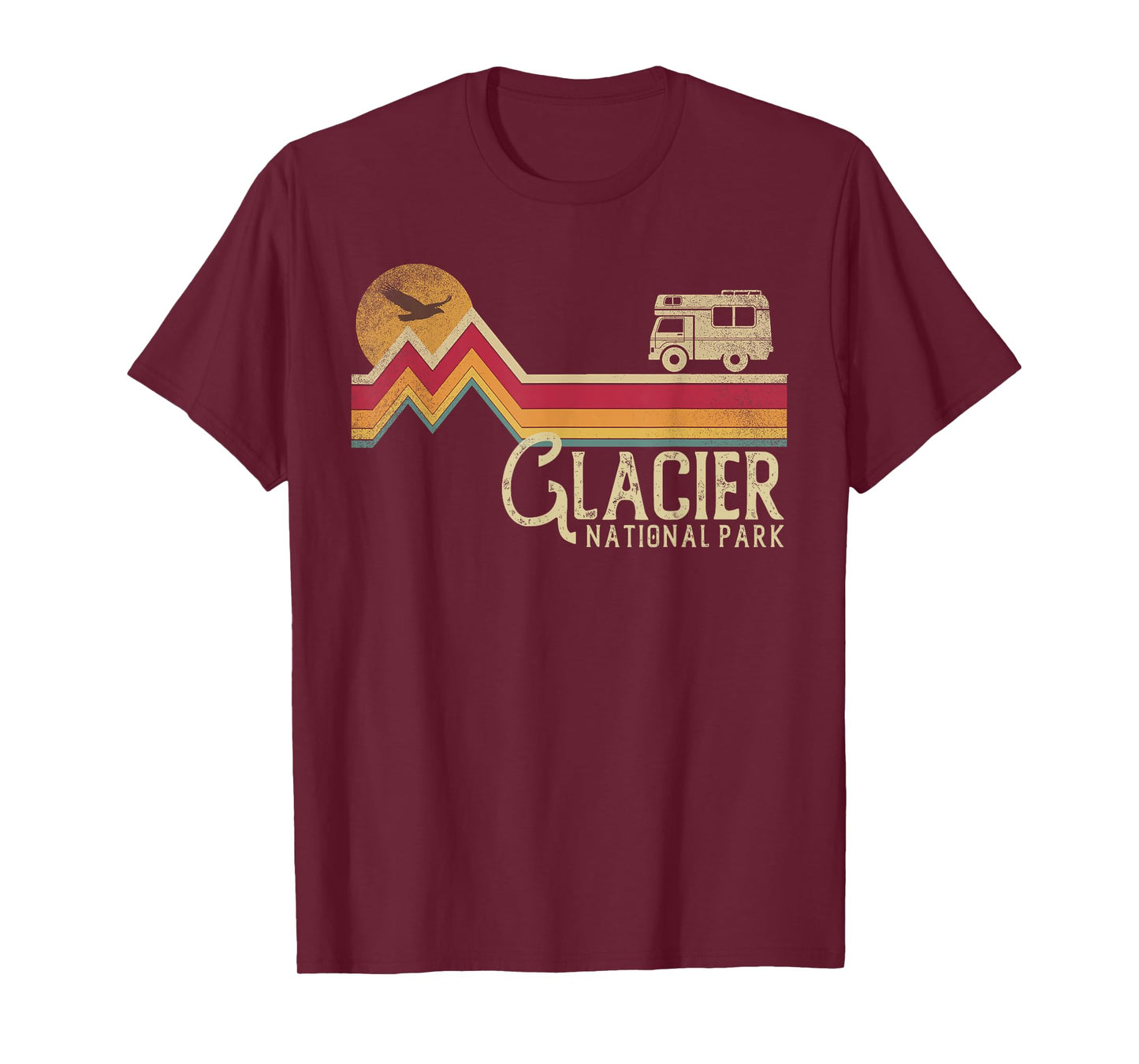 Glacier National Park Retro Style Mountain Vintage - Montana T-Shirt