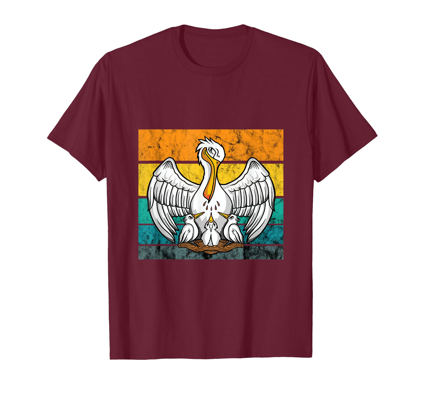 Pelican Bird Vintage Retro Pelican Chick Hatch Tropical Bird T-Shirt