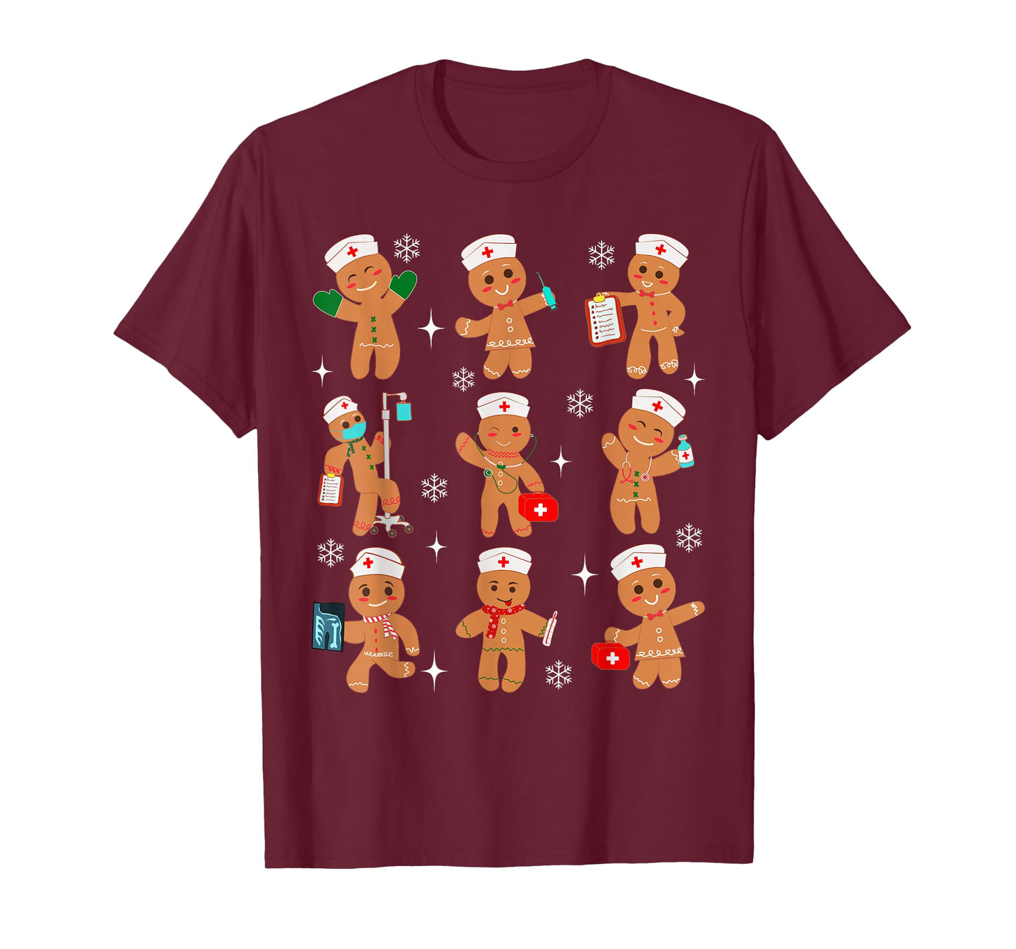 Cute Nurse Gingerbread Christmas Healthcare Workers Nursing T-Shirt