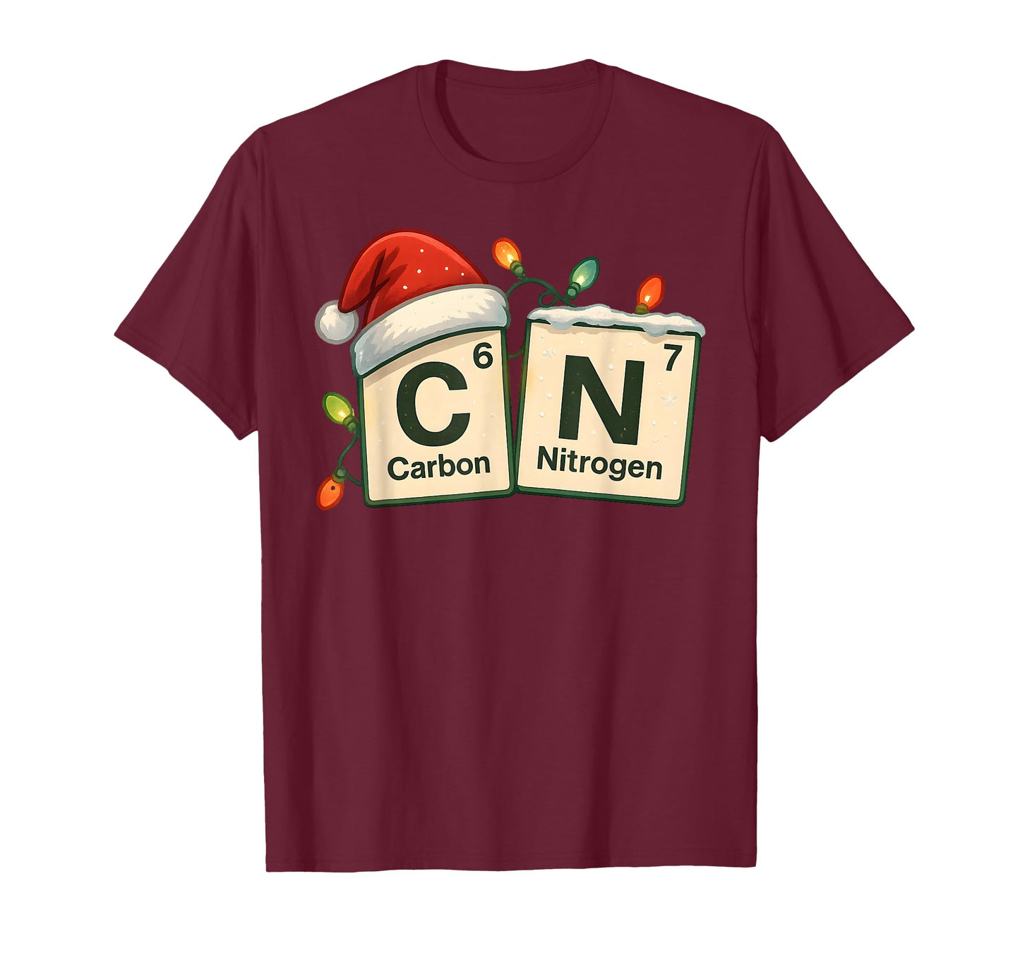 Funny Carbon Nitrogen 6 7 Christmas Science Chemistry 67 T-Shirt