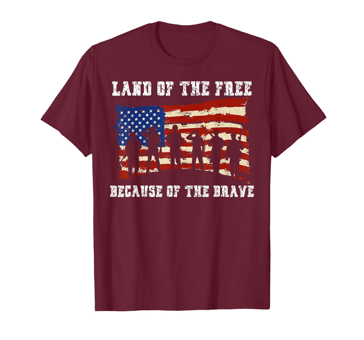 Land Of The Free Because Of The Brave USA American Flag T-Shirt