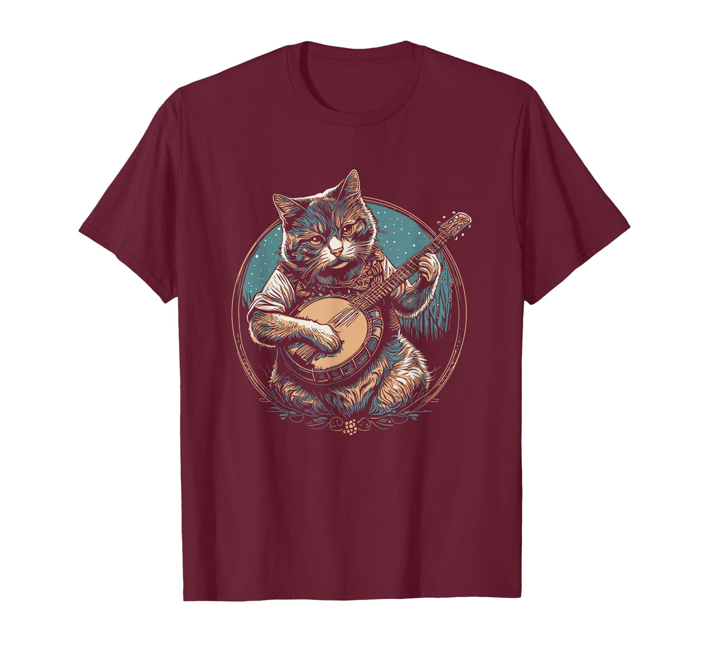 Cute Banjo-Playin' Kitty Cat Funny Bluegrass Music T-Shirt for Men Women Kids